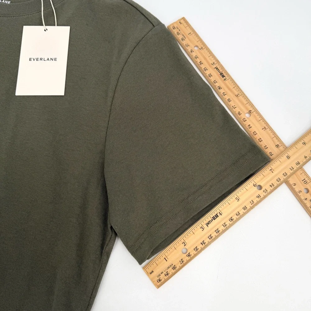 EVERLANE Tshirt Mens M Green Short Sleeve Crewneck Organic Cotton Tee Basic NWT - Picture 10 of 10